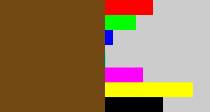 Hex color #724913 - medium brown