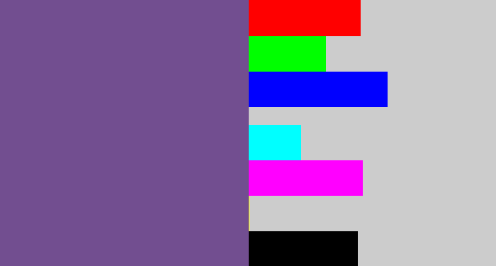 Hex color #724e90 - muted purple