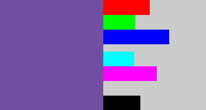 Hex color #724ea2 - dark lavender