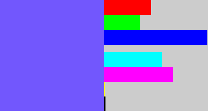 Hex color #7257fd - purpleish blue