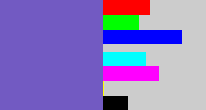 Hex color #725ac2 - light indigo