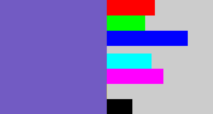 Hex color #725bc3 - light indigo