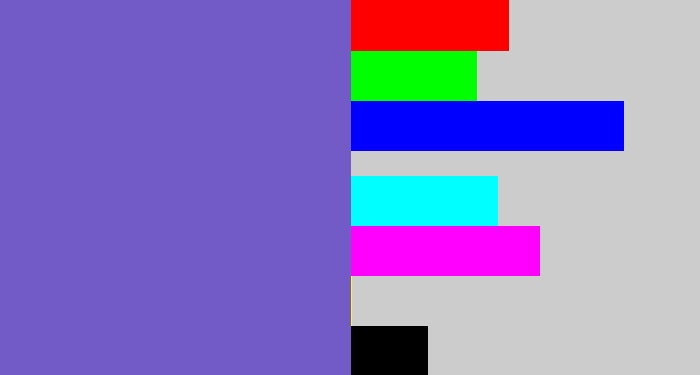 Hex color #725bc6 - light indigo