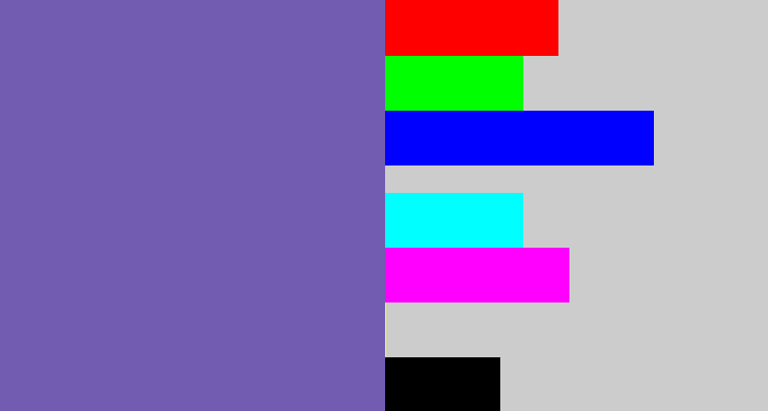 Hex color #725cb2 - iris