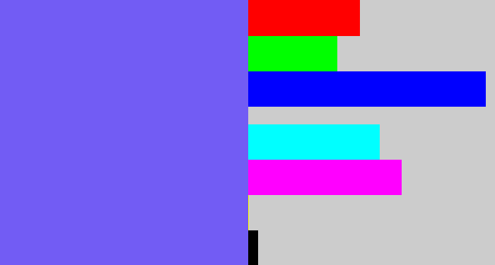 Hex color #725cf4 - purpley