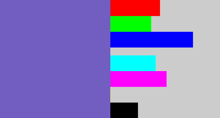Hex color #725ec0 - light indigo