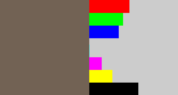 Hex color #726254 - greyish brown