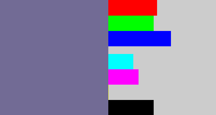 Hex color #726b95 - grey purple