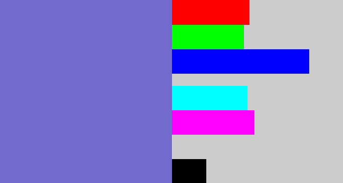 Hex color #726bcd - dark periwinkle