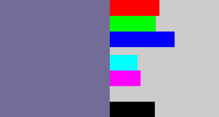 Hex color #726c97 - grey purple