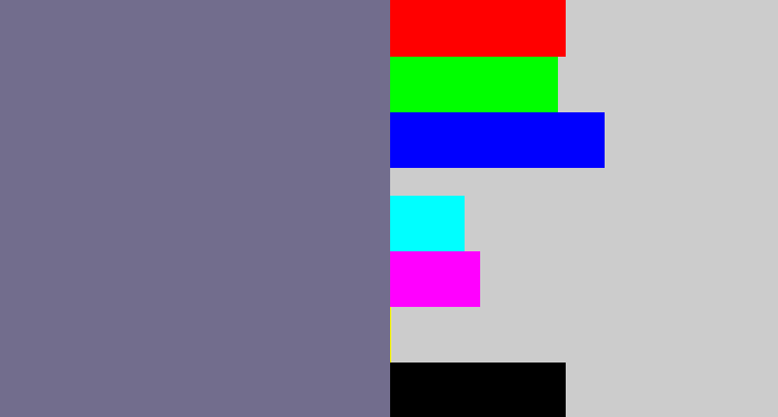 Hex color #726d8d - grey purple