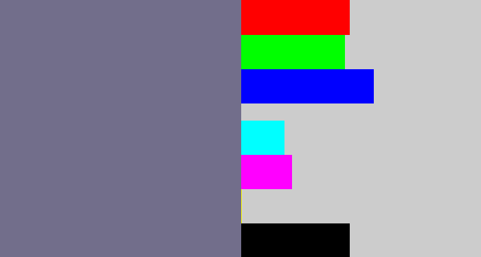 Hex color #726e8b - purplish grey