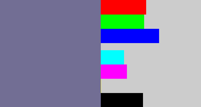 Hex color #726e94 - grey purple