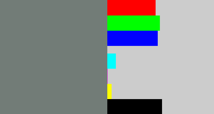 Hex color #727c77 - medium grey