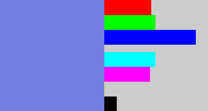Hex color #727de1 - soft blue
