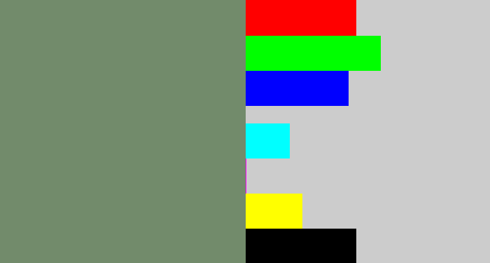 Hex color #728b6b - green grey