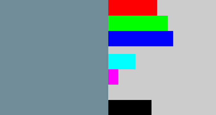 Hex color #728b98 - bluish grey