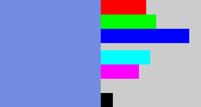 Hex color #728ce1 - soft blue