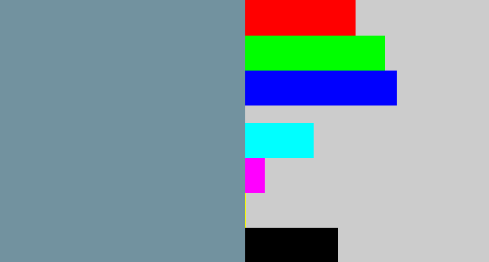 Hex color #72929f - blue/grey