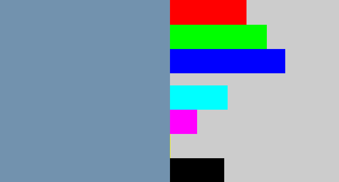 Hex color #7292ae - blue/grey