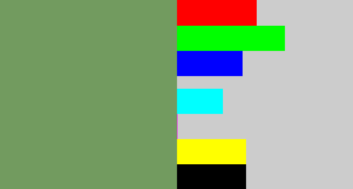 Hex color #729b5f - moss
