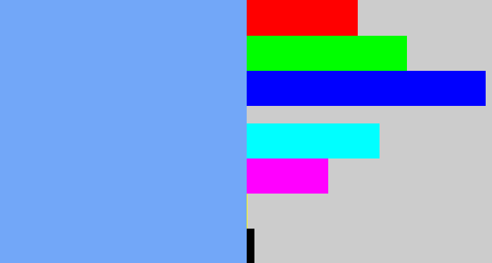 Hex color #72a7f8 - sky blue