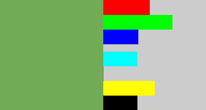 Hex color #72ab56 - asparagus