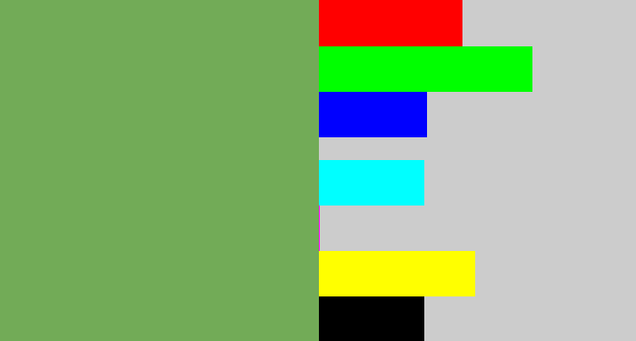 Hex color #72ab57 - asparagus