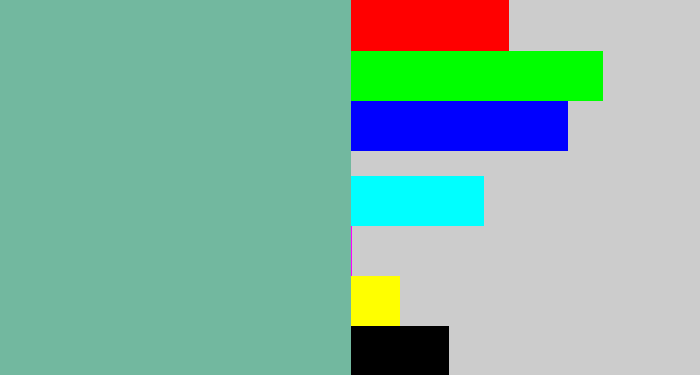 Hex color #72b89f - greyish teal