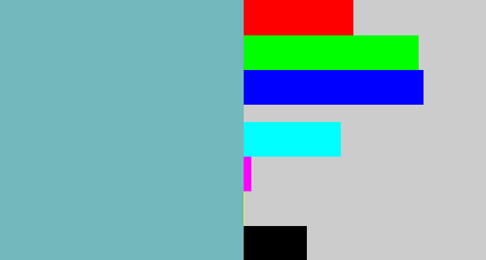 Hex color #72b8bd - greyblue
