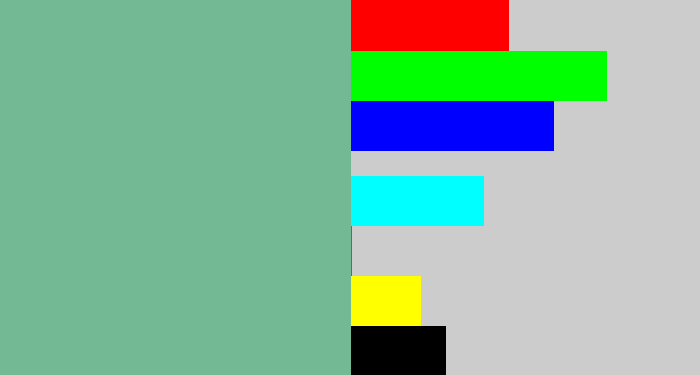 Hex color #72b994 - greyish teal