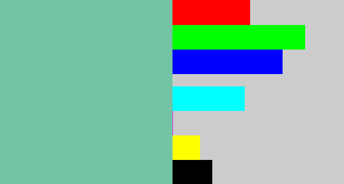 Hex color #72c4a4 - pale teal