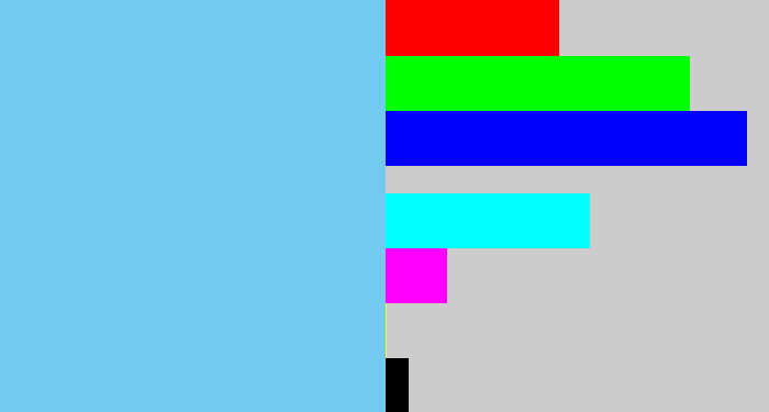 Hex color #72caf0 - lightblue
