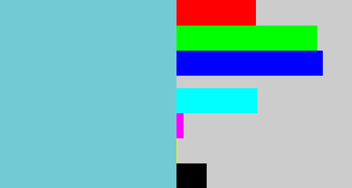 Hex color #72cbd4 - seafoam blue