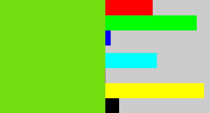Hex color #72de0e - green apple