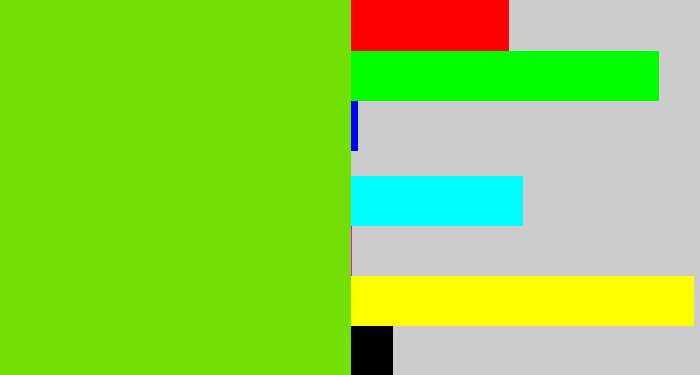 Hex color #72e004 - bright lime green