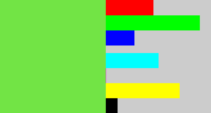Hex color #72e445 - fresh green