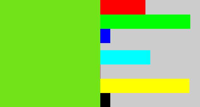 Hex color #72e519 - green apple