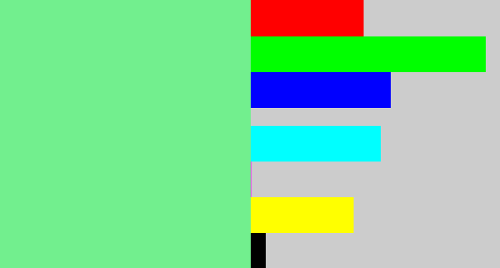 Hex color #72ef8e - lightgreen