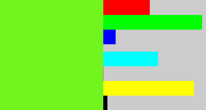 Hex color #72f51e - bright lime green