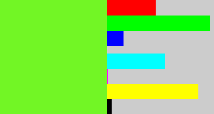 Hex color #72f625 - toxic green