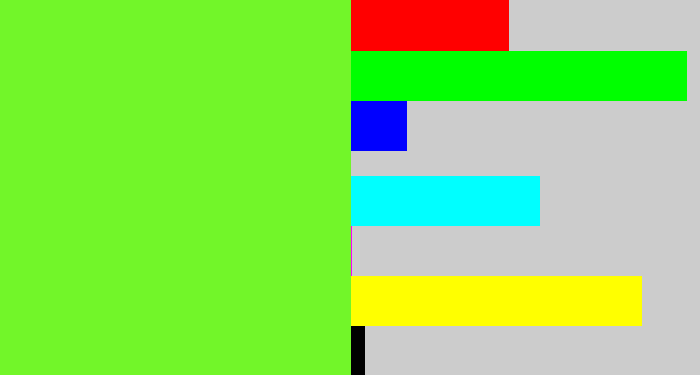 Hex color #72f629 - toxic green