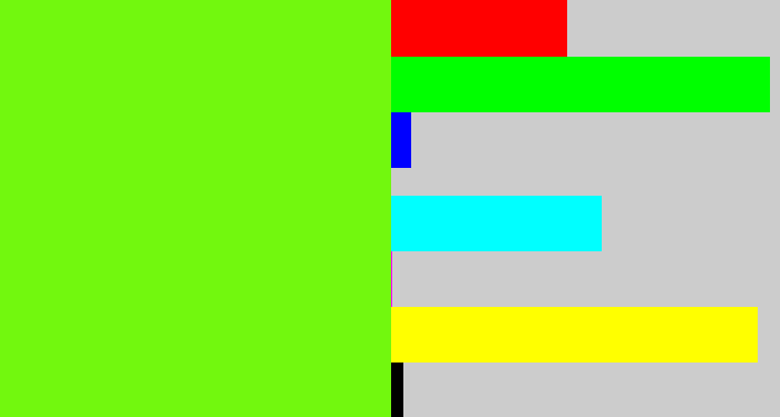 Hex color #72f80e - bright lime green