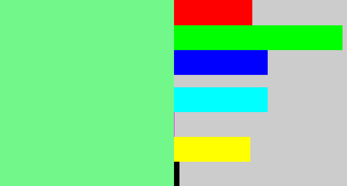 Hex color #72f88a - lightgreen