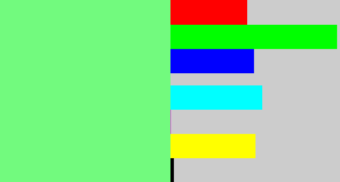 Hex color #72fa7e - lightgreen