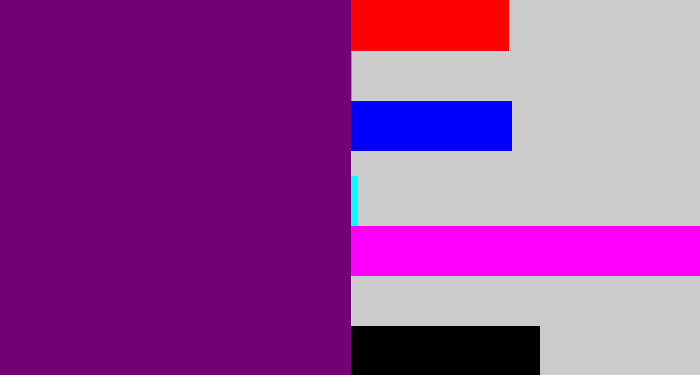 Hex color #730075 - darkish purple