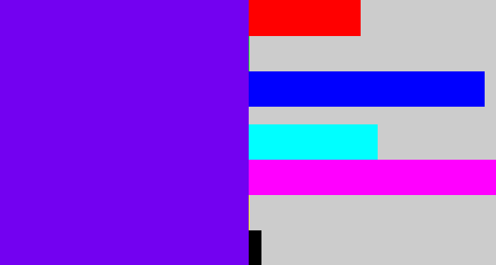 Hex color #7301f1 - blue violet