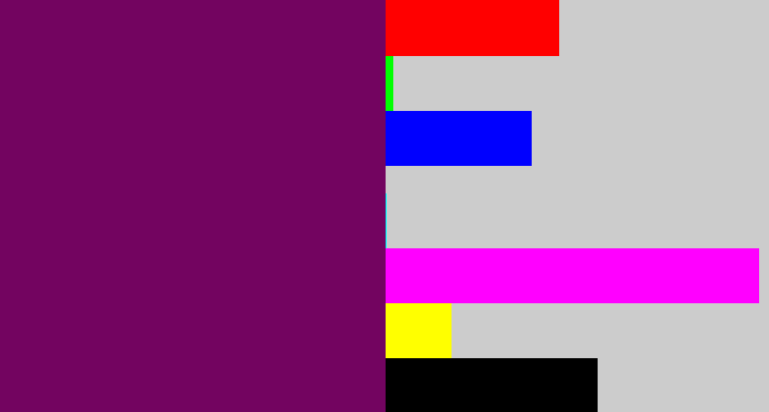 Hex color #730460 - rich purple