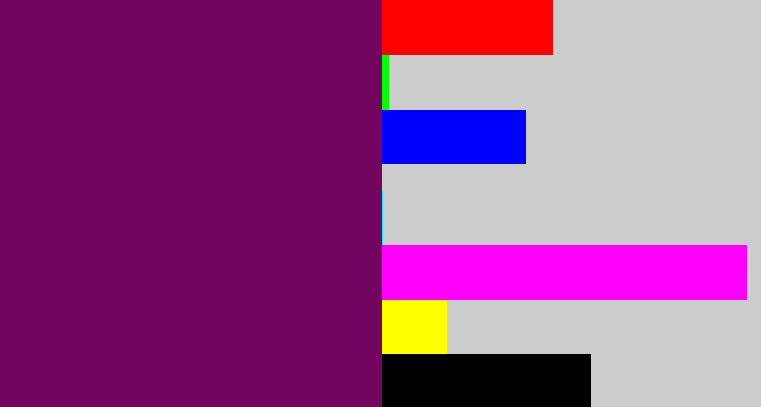 Hex color #730560 - rich purple