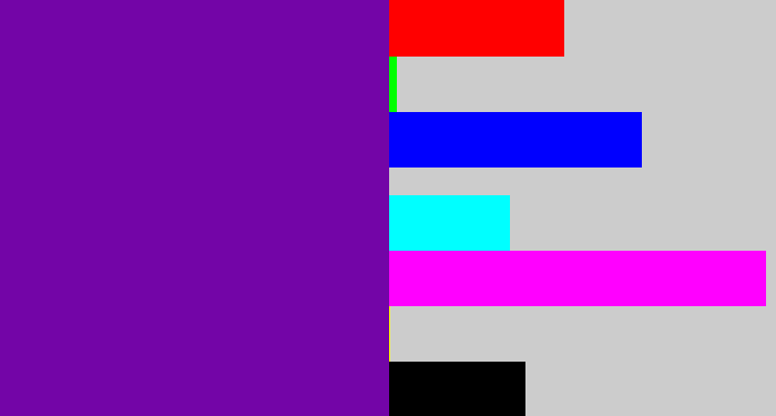 Hex color #7305a7 - purple